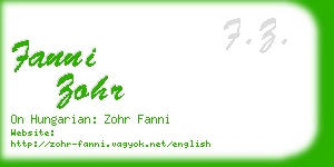 fanni zohr business card